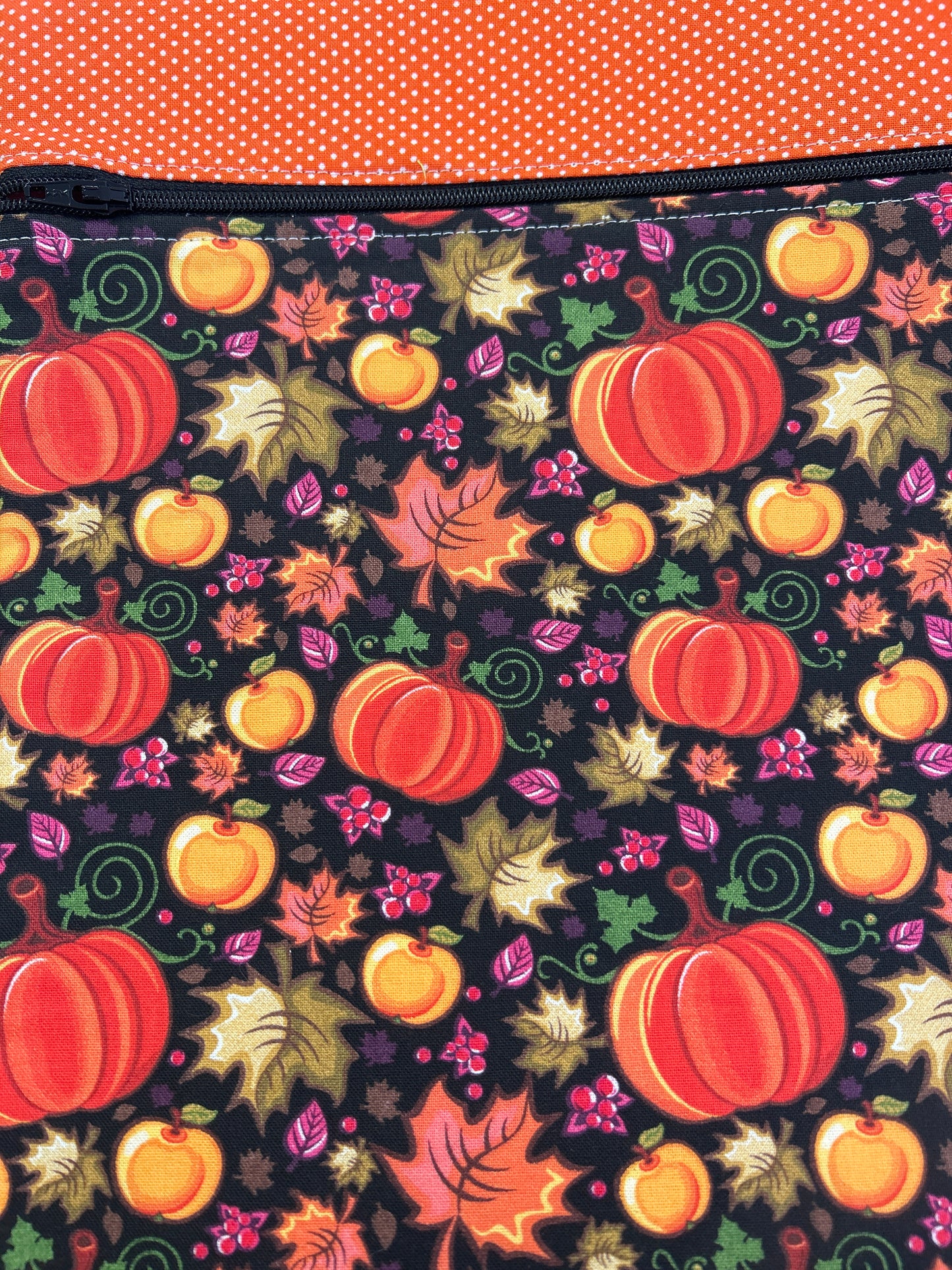 Dark Orange Fall Pumpkins Small Project Bag
