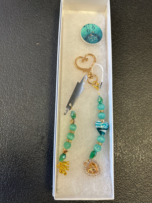 Teal Scissor Fob Set