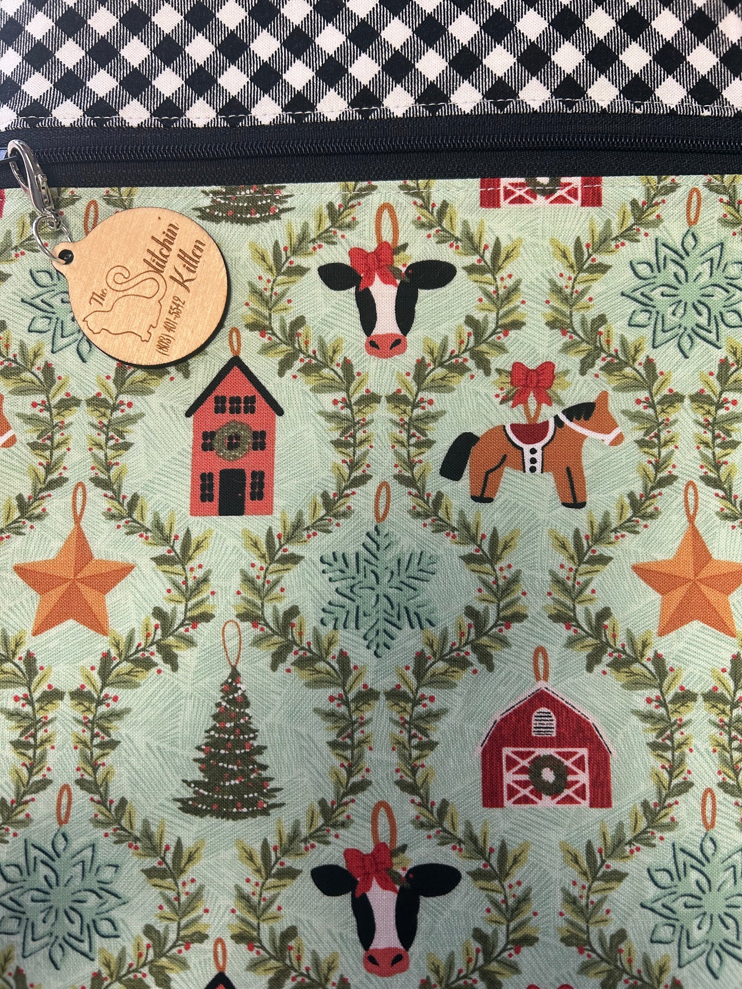 Farm House Christmas Small Project Bag