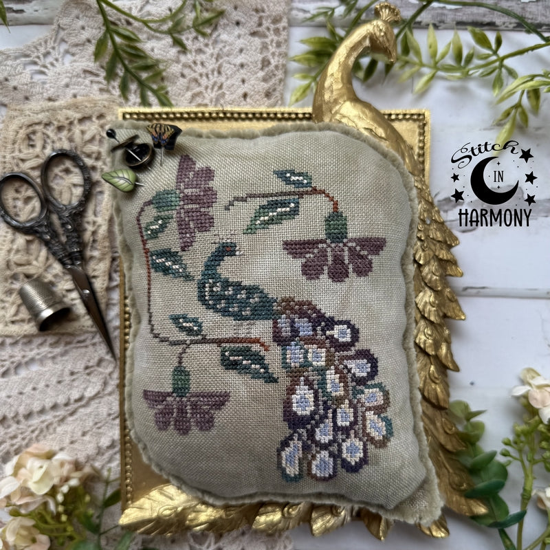 PREORDER Peacock and Flowers- Stitch in Harmony
