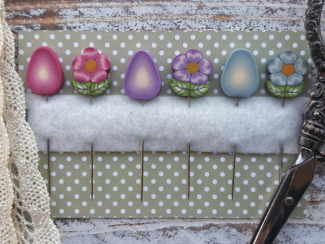 Eggs and Flowers Pin Set