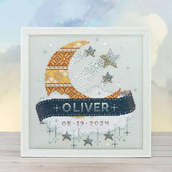 Modern Baby Sampler: Moon + Stars