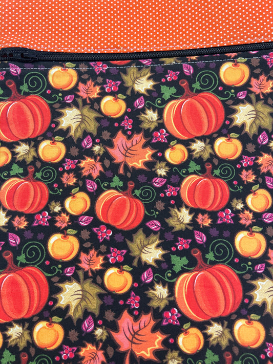 Dark Orange Fall Pumpkins Small Project Bag