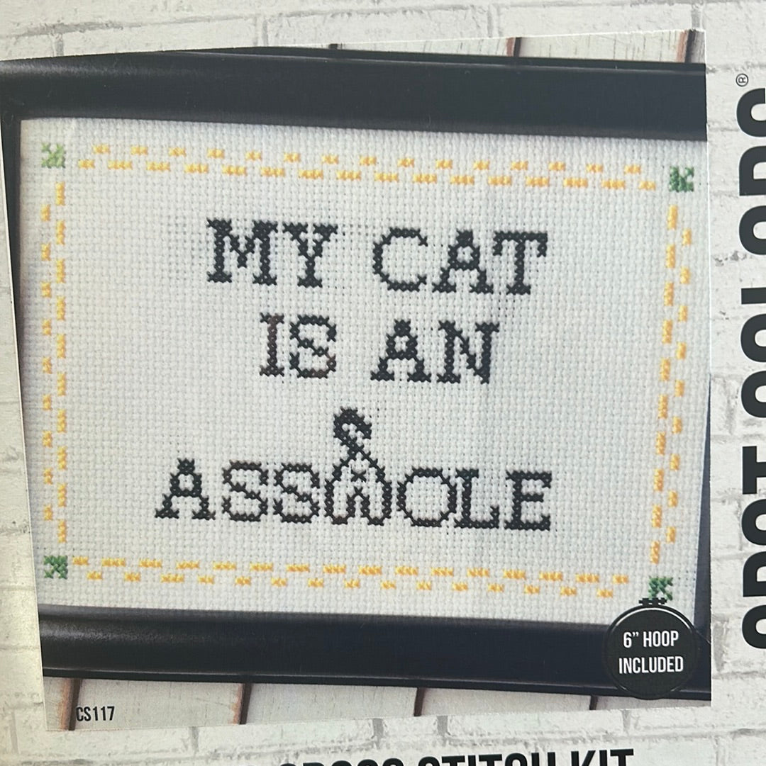 My Cat is an A**hole Cross Stitch Kit