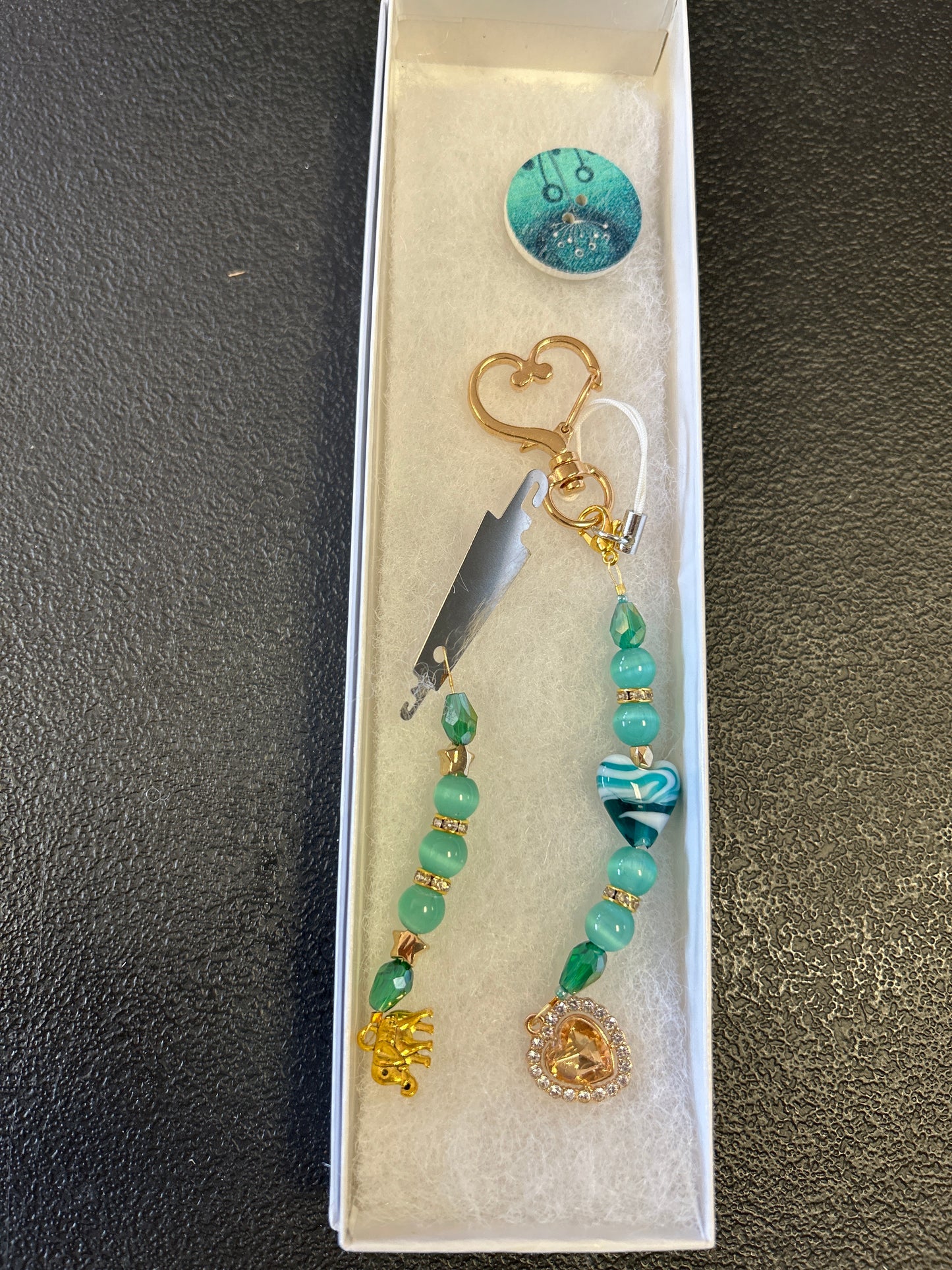 Teal Scissor Fob Set