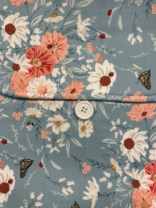 Blue Floral Envelope Project Bag