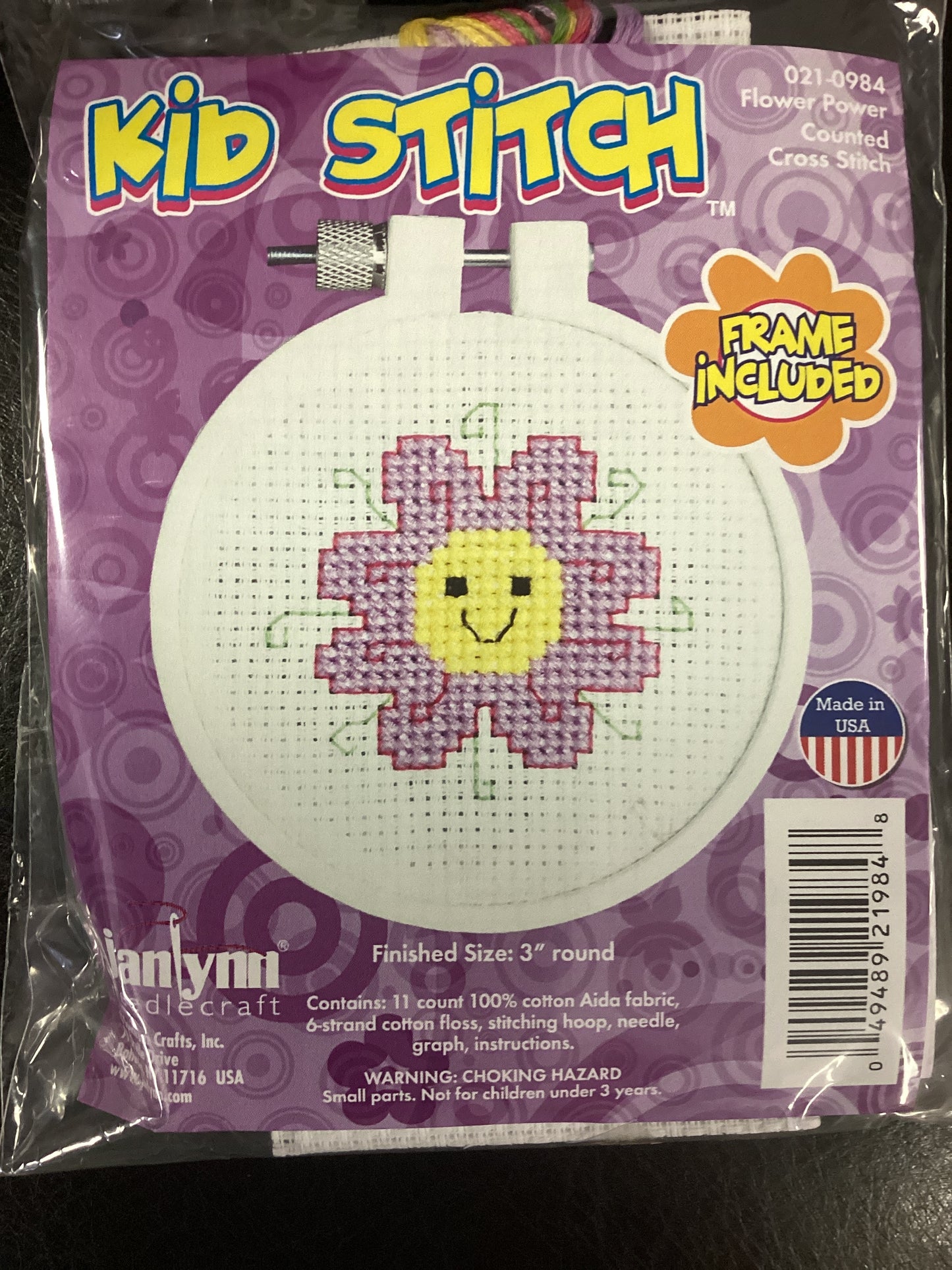 Purple Flower Kid Stitch Kit