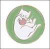 White Cat with Ball of Yarn Needle Minder