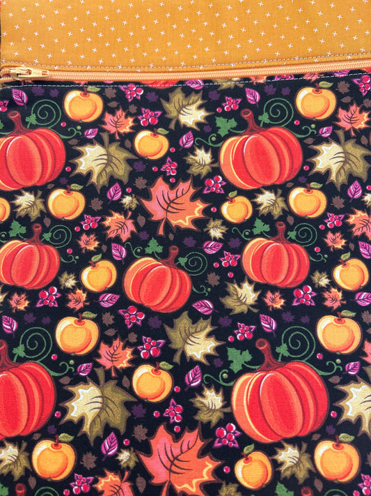 Light Orange Fall Pumpkins Small Project Bag