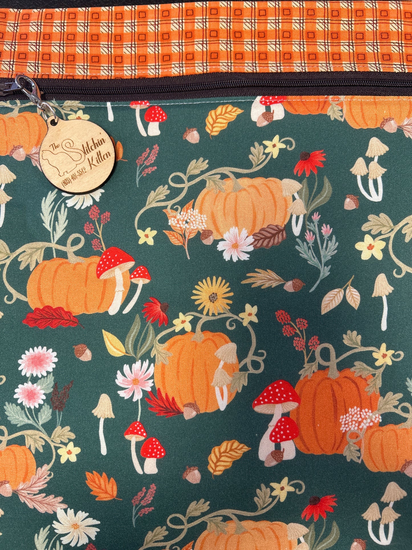 Pumpkins & Mushrooms Large Project Bag