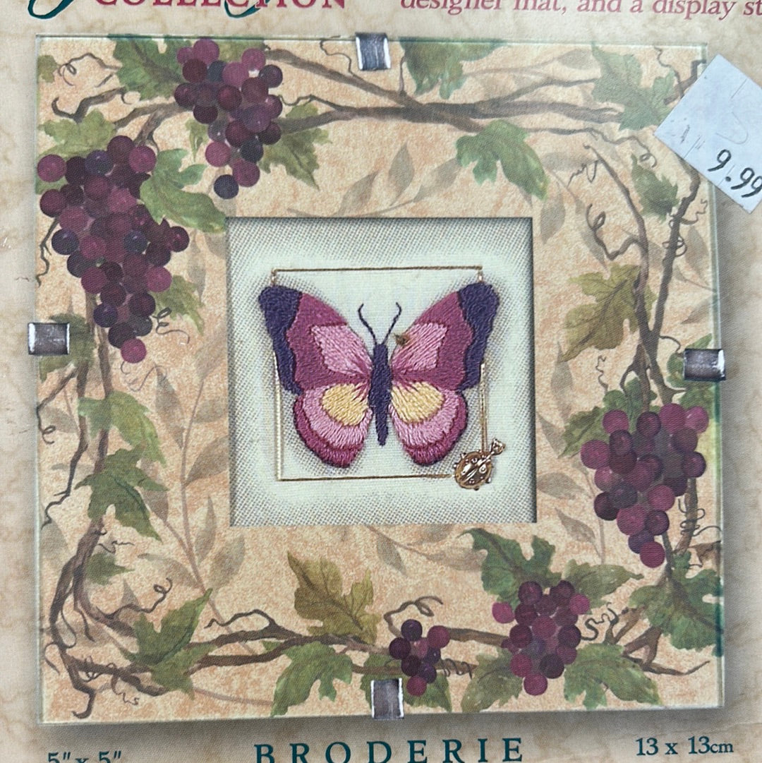 Butterfly and Grapes EMBROIDERY Kit