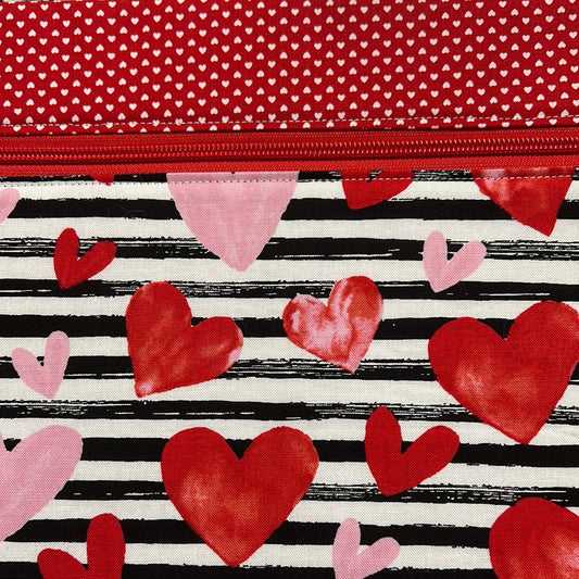 Watercolor Hearts Large Project Bag