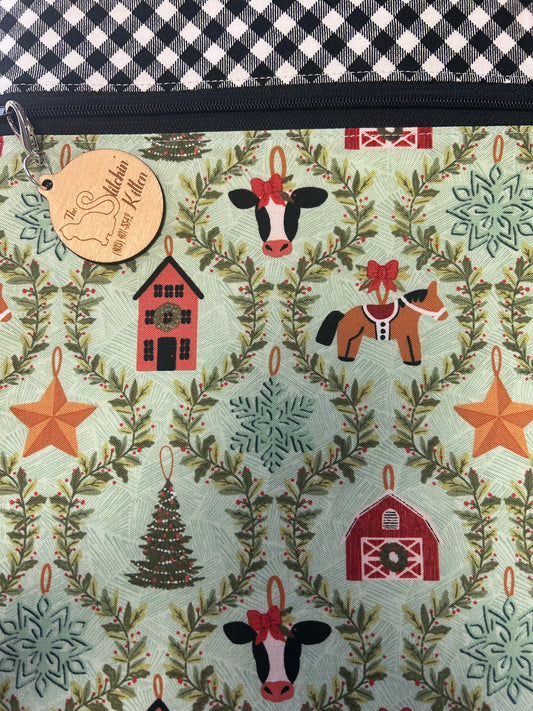 Farm House Christmas Small Project Bag