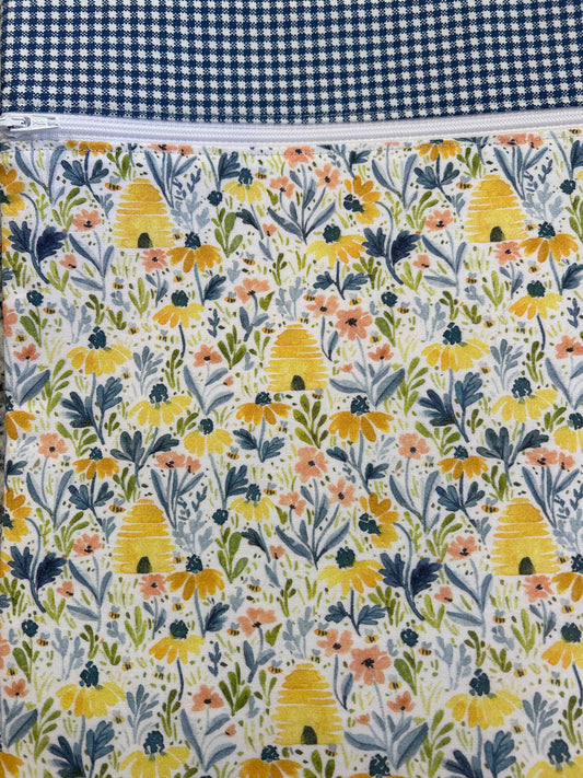 Floral Bees Small Project Bag