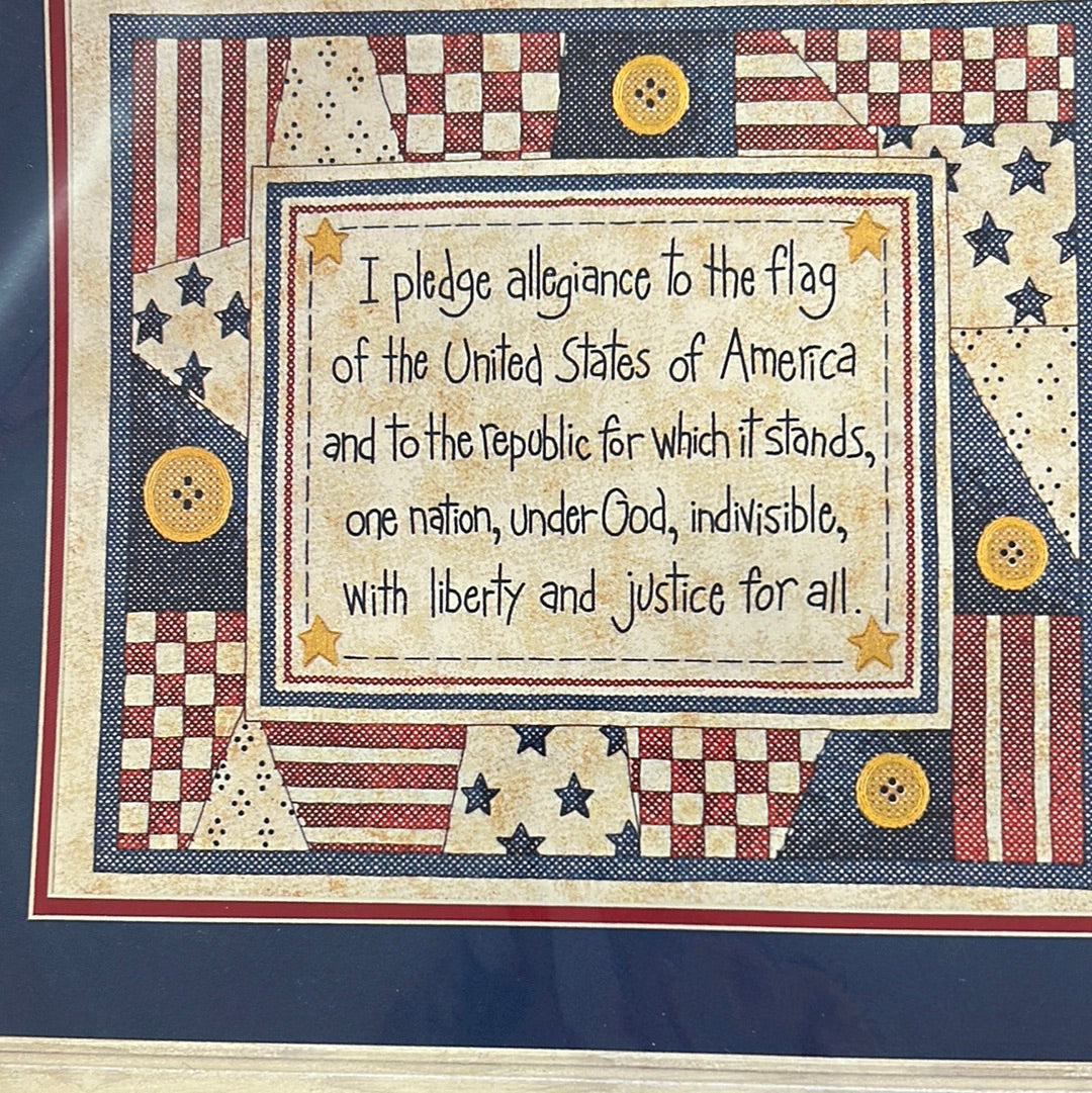 I Pledge Allegiance STAMPED CROSS STITCH Kit by Sunset