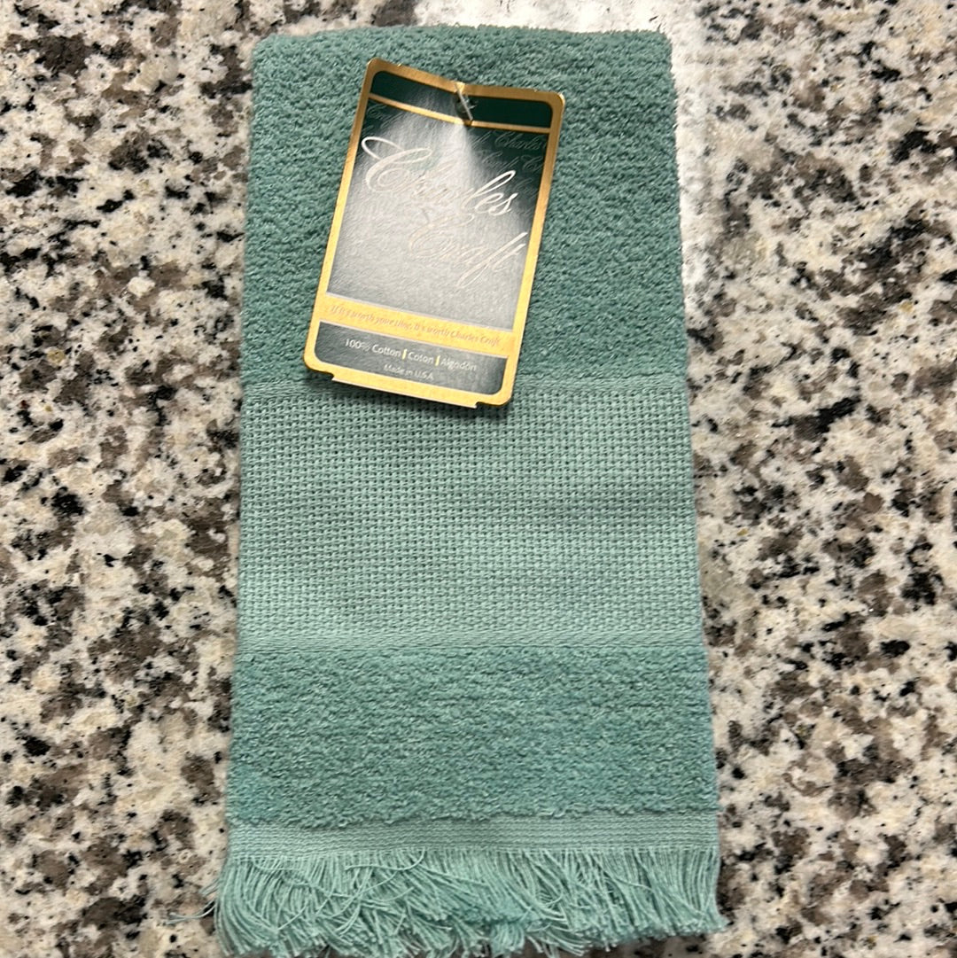 Velour Fingertip Seafoam Towel