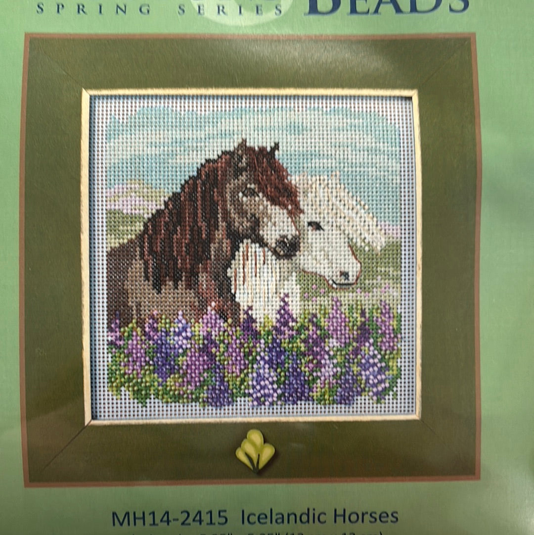 Icelandic Horses Buttons and Beads Kit by Mill Hill