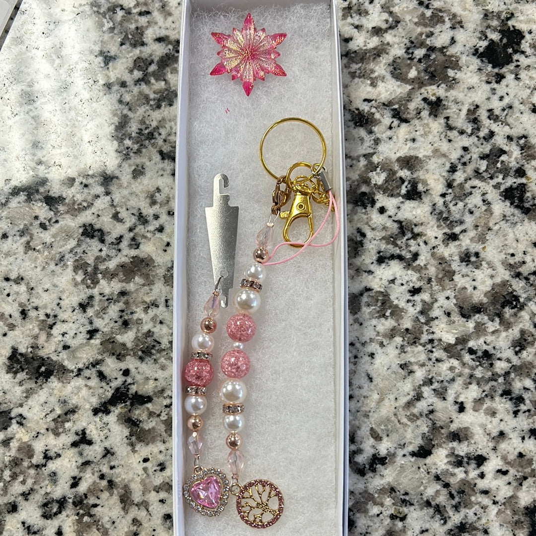 Pink Scissor Fob Set