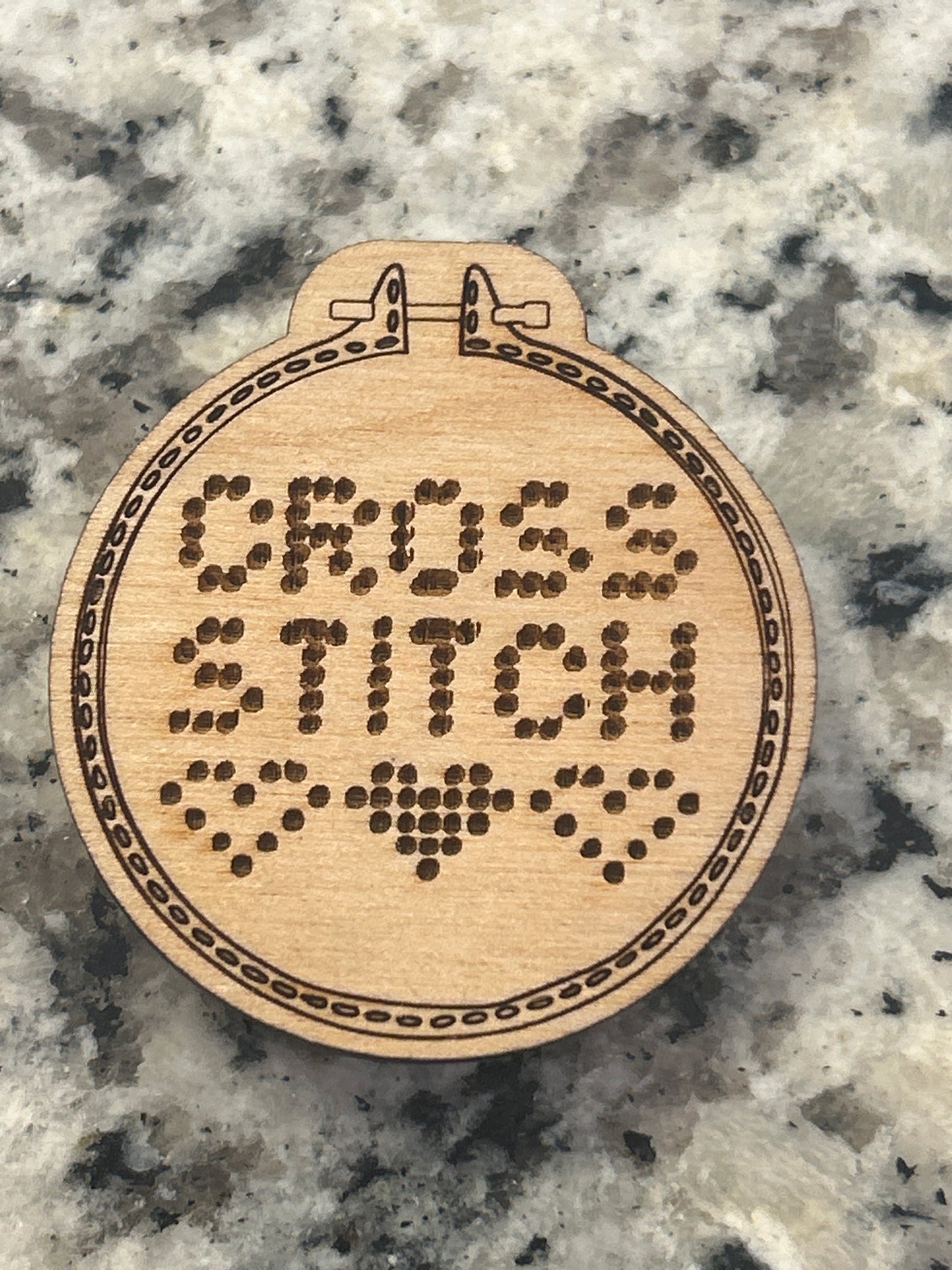 Cross Stitch Wooden Needle Minder