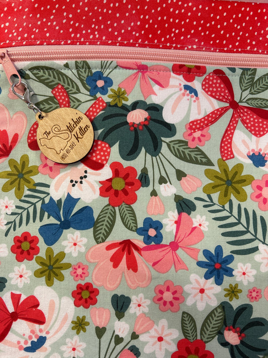 Flowers and Bows Large Project Bag