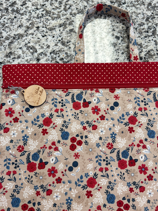 Floral Americana Large Project Bag With Handle