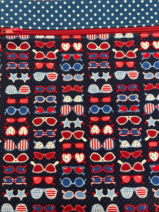 Patriotic Sunglasses Small Project Bag