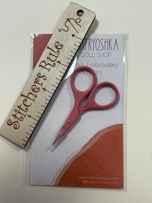 Tiny Embroidery Scissors - Coral