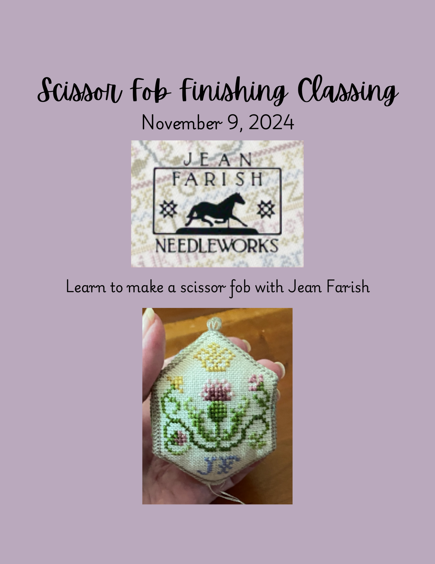 Scissor Fob Finishing Class with Jean Farish