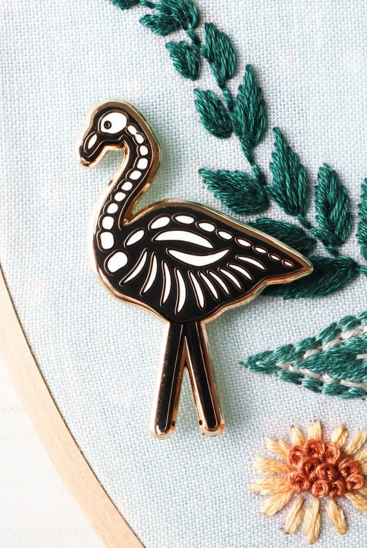 Shadow the Skeleton Flamingo Needle Minder