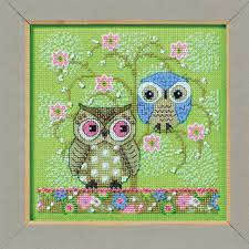 Spring Owls Debbie Mumm Buttons and Beads Kit by Mill Hill