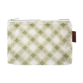 Olive Plaid Mini Project Bag