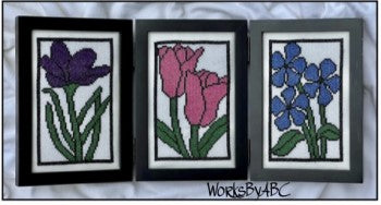 Stained Glass Flowers: Crocus, Tulips, Periwinkles