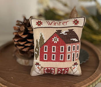 Seasonal Saltbox House Pillows - Winter